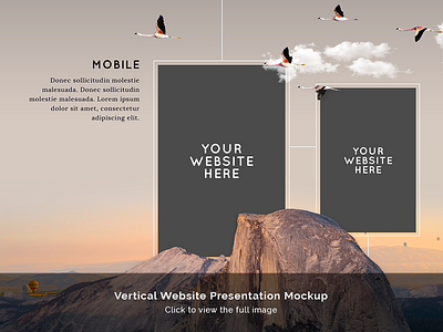 Vertical Website Presentation Mockup - FREE DOWNLOAD desktop free download mobile mockup mountain portfolio portrait presentation vertical website