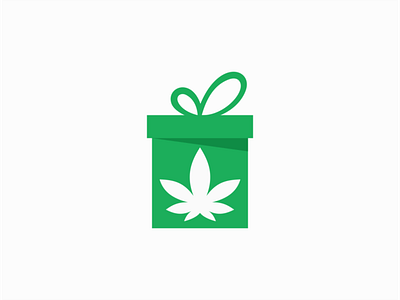 Cannabis gift shop box branding cannabis design flat gift logo mark shop vector