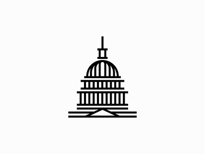 Capitol branding building building icon capitol credit design flat geometric lines logo mark vector washington washington dc