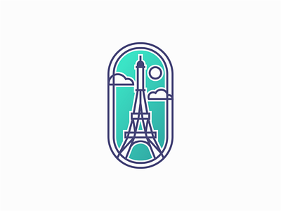 Eiffel Tower logo for sale branding design eiffel eiffel tower flat geometric lines logo mark paris tourism tower vector