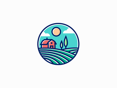 Farm barn branding colorful colors design farm farming flat geometric lines logo mark
