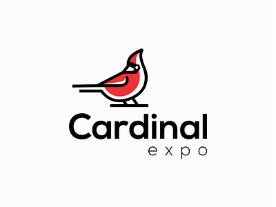 Cardinal animal bird branding cardinal design geometric lines logo mark vector