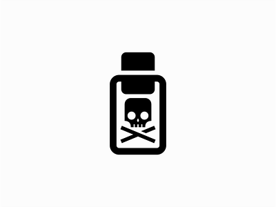 Poison logo for Sale bones bottle branding dead death design emblem flat geometric icon illustration logo mark modern murder poison premium sale skull vector