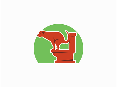 Dog Using Toilet for Sale animal branding design dog flat logo mark sale toilet vector