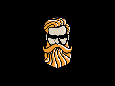 Barber Shop Logo for Sale barber barbershop beard blonde branding design face flat illustration logo man mark sale vector yellow