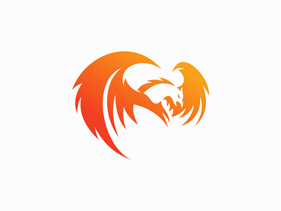 Phoenix Bird Logo for Sale animal bird branding design fire flames geometric illustration logo mark phoenix sale vector