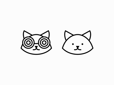 Cat Logo animal branding cat design eyeglasses feline geometric illustration lines logo mark pet sunglasses vector