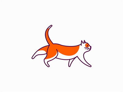Stretching Cat Logo for Sale animal branding cat design emblem flat icon illustration kitty lines logo mark mascot modern pet premium sale stretching vector vet