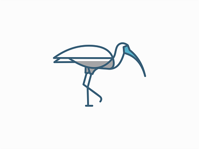 Ibis Bird Logo for Sale animal bird branding design emblem flat geometric graphic ibis icon illustration lines logo mark modern nature premium sale unique vector