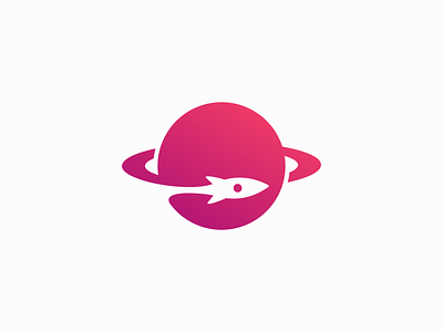 Rocket & Planet brand branding clean cosmos design elegant emblem graphic illustration logo mark minimalist modern planet premium professional rocket space symbol vector