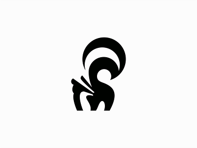 Skunk Logo animal branding clean design emblem flat graphic illustration logo mark minimalism minimalist modern negative space premium sale skunk vector