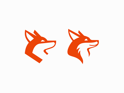 Geometric Fox / Happy Fox animal branding clean concept cute design emblem flat fox geometric graphic icon illustration logo mark minimalist modern orange premium vector