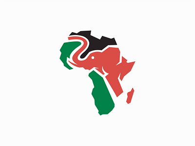 Elephant and Africa Logo for Sale