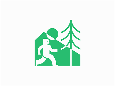 Man Walking In The Park Logo for Sale