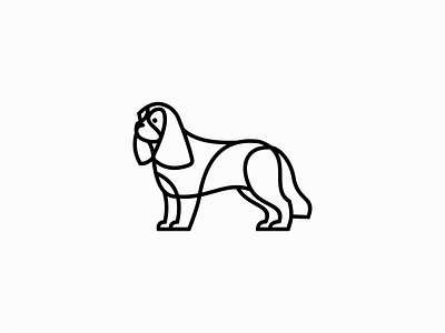 Line Art Dog Logo for Sale