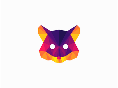 Low Poly Mouse animal branding colors design flat geometric graphic illustration logo low poly mark modern mouse rat vector