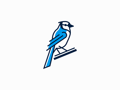 Blue Jay Logo for Sale animal bird blue jay branding design emblem flat geometric icon illustration jay lines logo mark modern nature premium sale unique vector