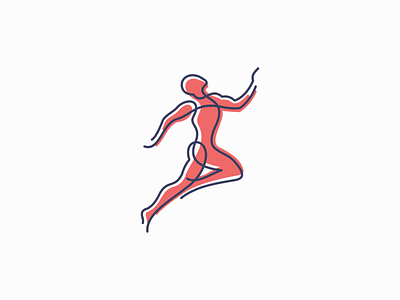 Running Man Logo branding design emblem flat geometric graphic icon illustration jump lines logo man mark modern premium running sport sports vector