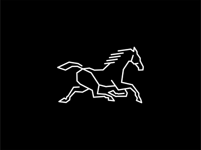 Line Art Horse Logo animal branding design emblem equine geometric graphic horse icon illustration lines logo mark premium running sports vector