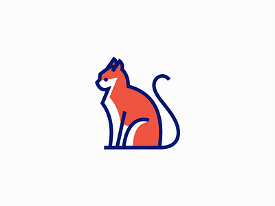 Cat Logo for Sale animal branding cat design emblem feline flat geometric icon illustration kitty line logo mark meow pet unique vector vet