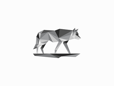 Low Poly Wolf Logo animal animals branding design dog emblem geometric grey icon illustration logo low poly mark modern original unique vector wild wolf