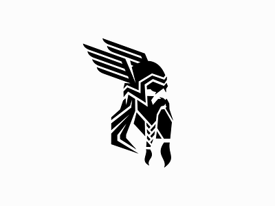 Geometric Viking Logo barber beard branding design geometric god head helmet icon illustration logo man mark mascot norse odin vector viking warrior wings