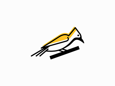 Geometric Bird Logo for Sale animal beak bird branding design emblem feathers geometric icon illustration line lines logo mark nature nest paserine vector wing yellownape