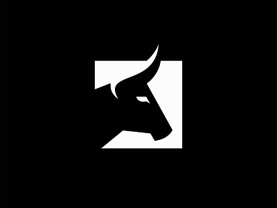 Bull Head Logo for Sale angus animal beef branding bull calf cattle design emblem farm horn icon illustration logo mark modern negative space ox toro vector