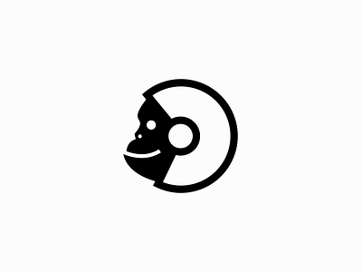 Astronaut Monkey Logo for Sale animal astronaut branding circle cosmonaut cosmos design flat icon illustration logo mark monkey round smile space tech technology vector