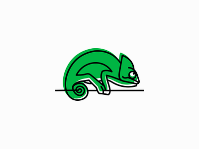 Chameleon Logo for Sale adaptation animal branding chameleon design geometric green icon illustration line lizard logo mark mascot modern nature opportunist pretender vector vet