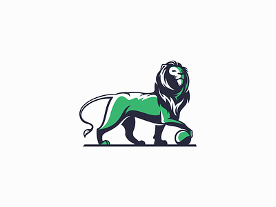 Lion Logo for Sale animal branding cat design emblem feline green illustration king lion logo mark modern nature power premium pride sports vector wild