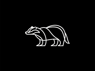 Line Art Badger Logo for Sale abstract animal animals badger branding design emblem flow geometric icon illustration line logo mark modern nature premium vector wild