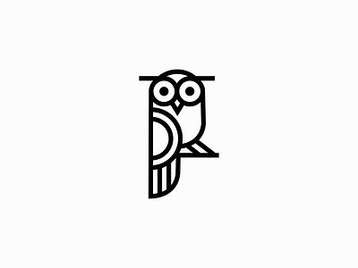 Geometric Owl Logo for Sale animal athena bird branding design education feathers geometric illustration line lines logo mark nature optometry owl premium school vector wisdom