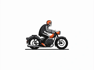 Vintage Biker Logo for Sale automotive bike biker bobber branding chopper design illustration logo mark motor motorcycle premium retro ride speed sports vector vehicle vintage