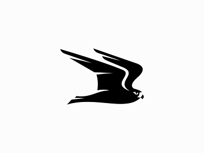 Falcon Logo for Sale animal bird black branding design eagle falcon flat hawk illustration logo mark minimalist modern nature peregrine premium simple vector wings