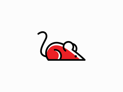 Mouse Logo for Sale animal branding cute design flat icon illustration lines logo mark mascot modern mouse pet premium rat red rodent small vector