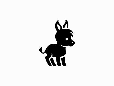 Cute Foal Logo for Sale animal baby branding cartoon cute design donkey farm flat foal illustration kids logo mark mascot modern mule premium simple vector