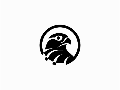Falcon Logo for Sale animal bird branding circular design eagle falcon flat geometric hawk illustration logo mark modern nature negative space premium prey sports vector