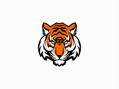Tiger Logo for Sale animal bengal branding carnivore cat dangerous design feline illustration logo mark mascot modern orange premium strong tiger vector wild zoo