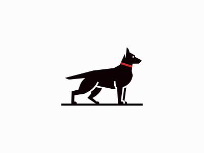 Alert Dog Logo for Sale animal black branding canine design dog emblem geometric guardian icon illustration k9 logo mark pet premium protection security vector vet
