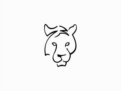 Tiger Logo for Sale abstract animal branding carnivore cat cougar design feline illustration lines lioness logo mark modern power premium sale simple tiger vector