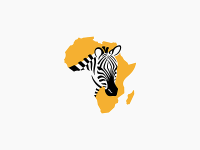 Zebra And Africa Logo for Sale africa animal branding cute design geometric herbivore horse illustration logo mammal mark premium sale savanna stripes vector yellow zebra