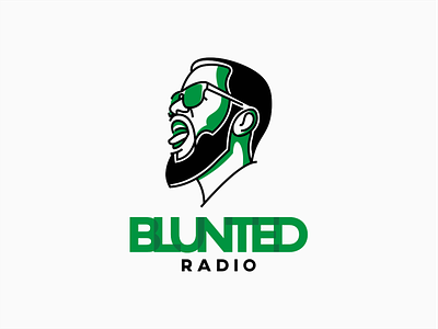 Robert Blunt #1 blunted cannabis flat green lines podcast portrait radio scketch show simple