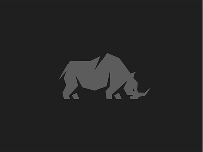 Rhino animal geometric grey logo mark rhino wild