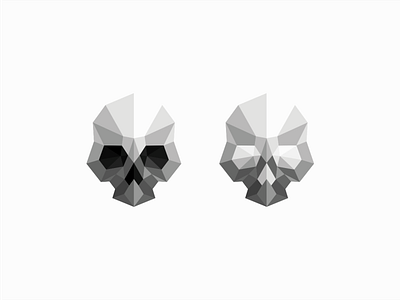 Skull branding design geometric logo low poly mark skull