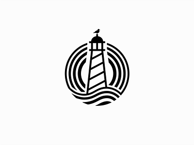 Lighthouse branding design lighthouse lines logo mark