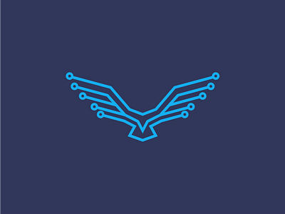 Digital Eagle branding design digital eagle flat hawk line logo mark