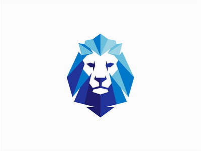 Lion animal design geometric king lion logo low poly