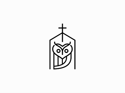 Owl animal bird brand branding church geometric lines logo ministry owl religious