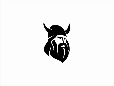 Viking beard branding design flat geometric helmet logo mark media norse ui vector viking vikings